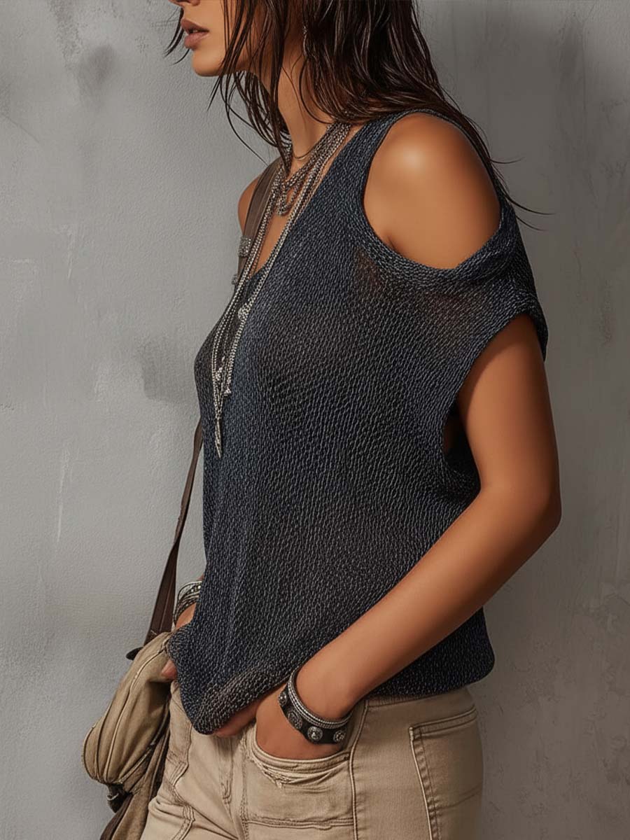 Marina | Blusa de punto asimétrica de inspiración retro