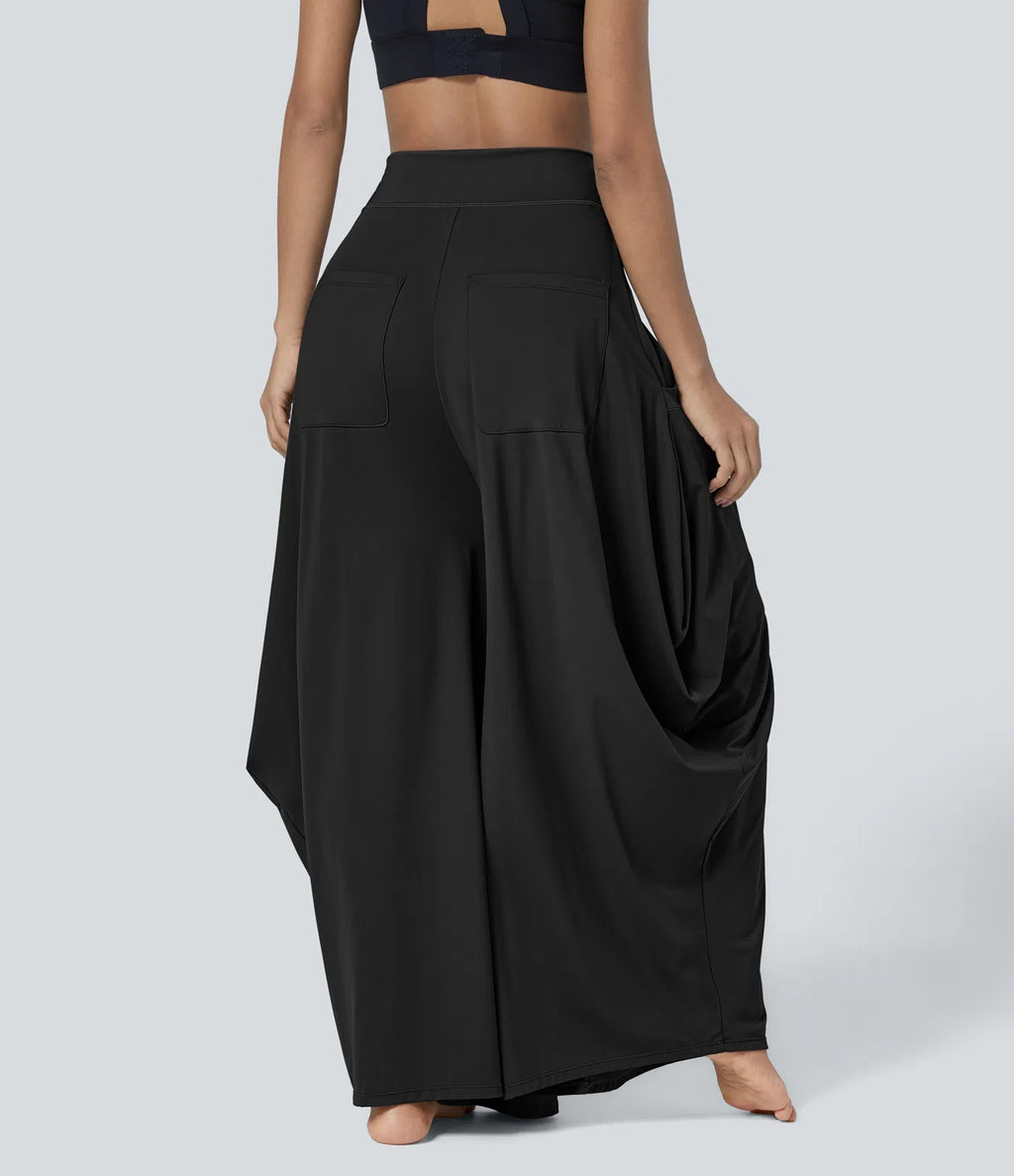 Izaskun | Pantalón fluido de pierna ancha con bolsillos