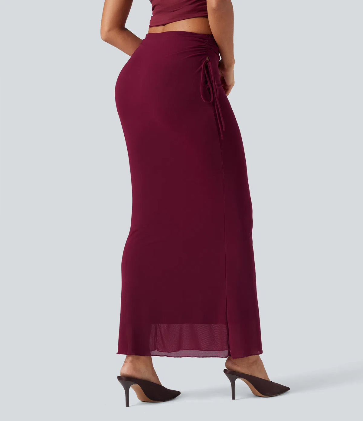 Nekane | Falda maxi ajustada con detalle de cordones