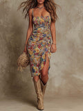 Eva | Vestido midi bohemio con estampado floral