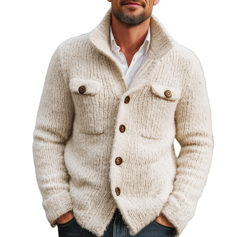 Cárdigan clásico con cuello alto para hombre