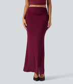 Nekane | Falda maxi ajustada con detalle de cordones