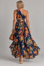 Celeste | Vestido floral de un hombro