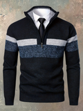 Milan | Jersey de hombre con media cremallera y franjas