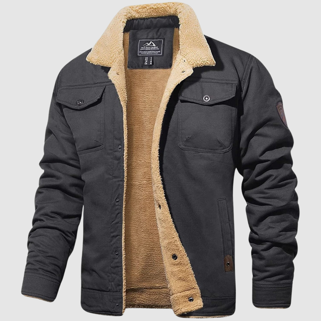 Chaqueta de hombre con cuello de efecto borreguito