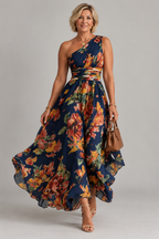 Celeste | Vestido floral de un hombro