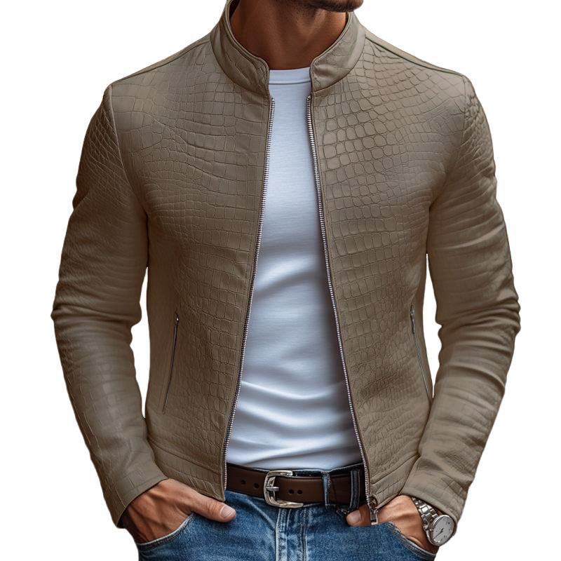 Adolfo | Chaqueta efecto piel con estampado mineral para hombre