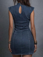 Lidia | Vestido mini vaquero con aberturas