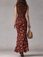 Vera | Vestido maxi bohemio con volantes y abertura
