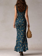 Vera | Vestido maxi bohemio con volantes y abertura