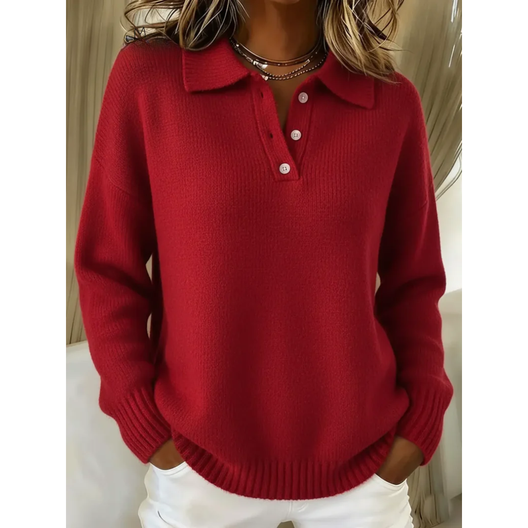 Esther | Jersey con cuello polo y botones