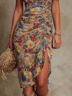 Eva | Vestido midi bohemio con estampado floral