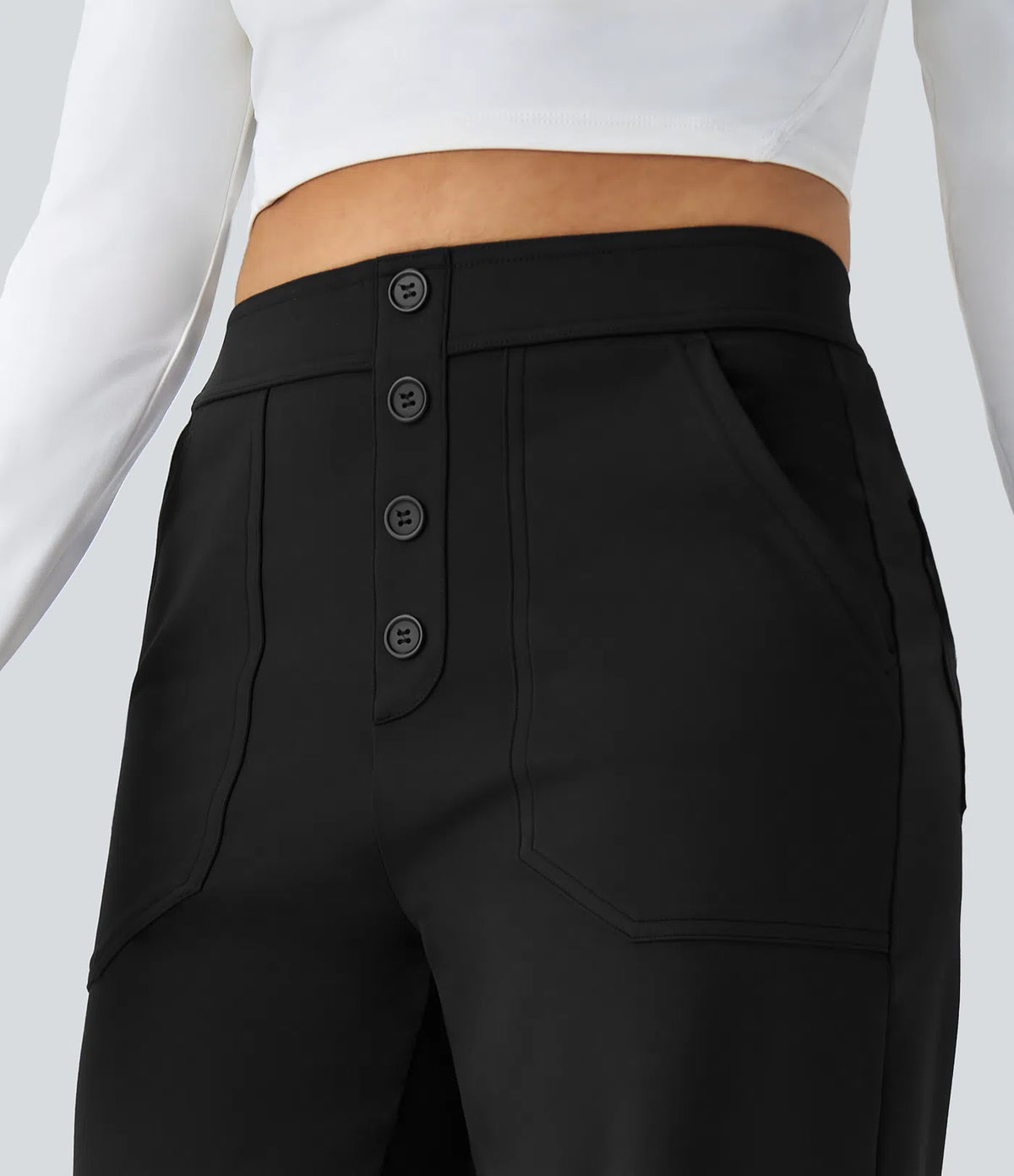 Arantza | Pantalón recto de cintura alta con bolsillos