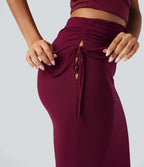 Nekane | Falda maxi ajustada con detalle de cordones