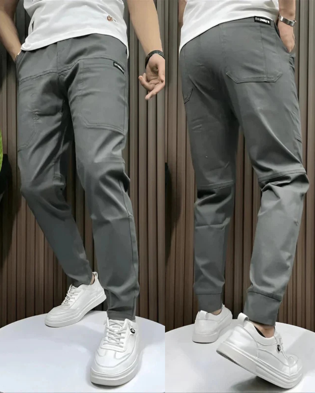 Pantalón elástico entallado para hombre