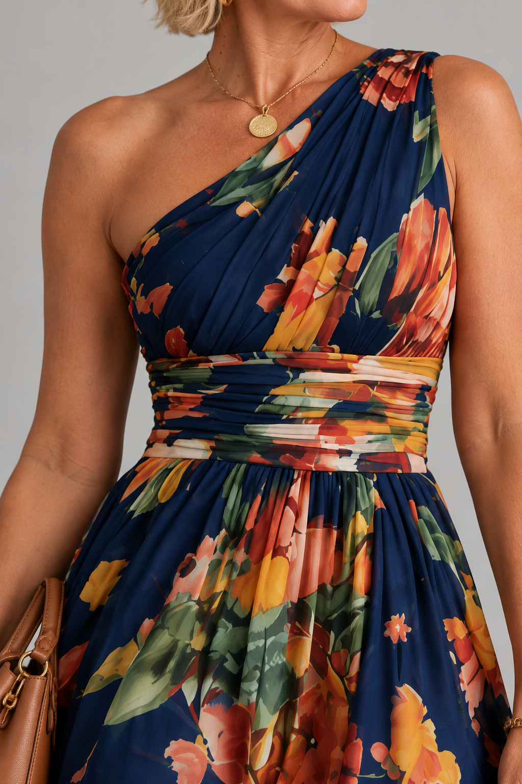 Celeste | Vestido floral de un hombro