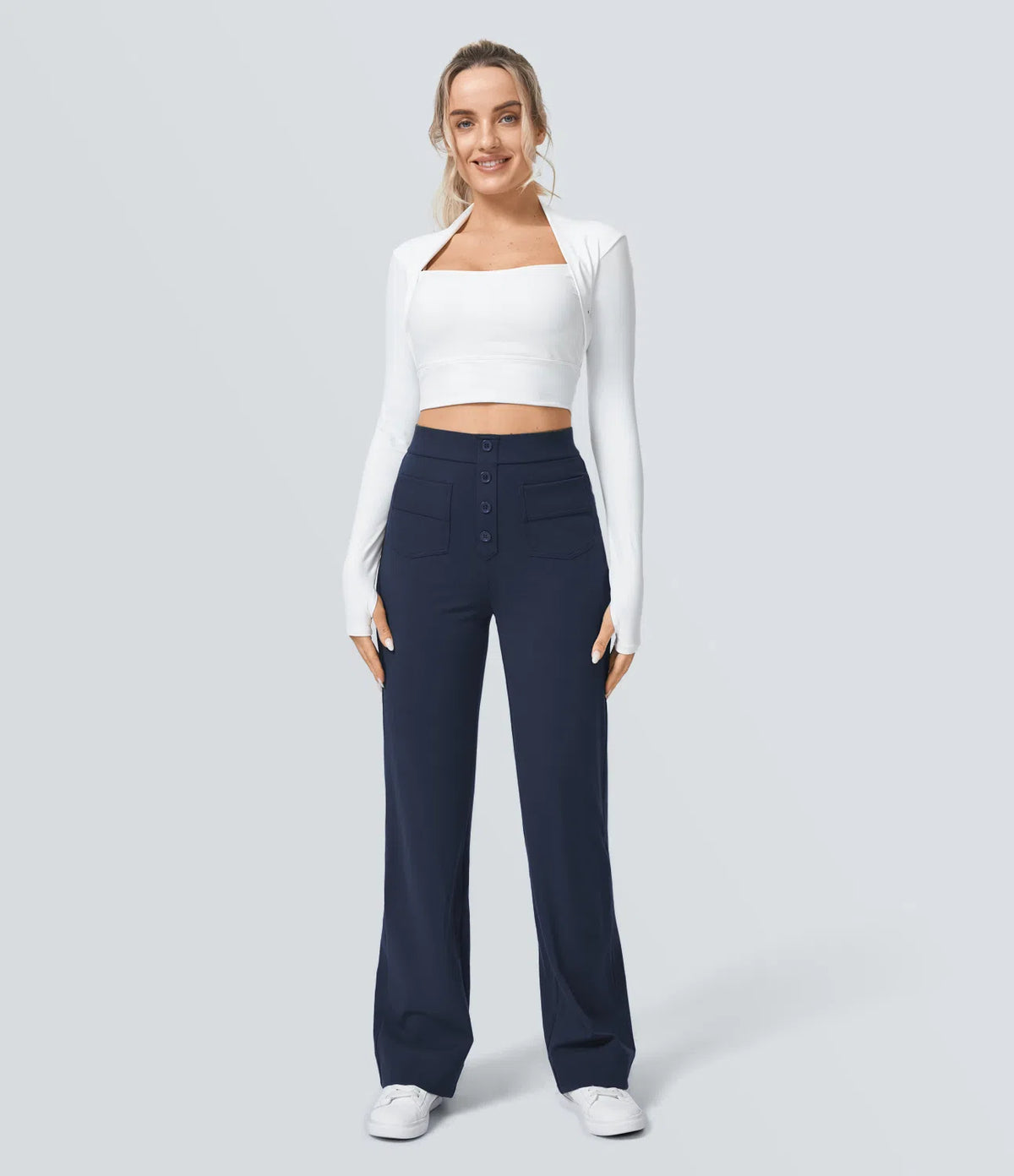 Leyre | Pantalón casual recto con bolsillos