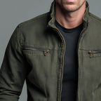 Agustín | Chaqueta casual de algodón lavado para hombre