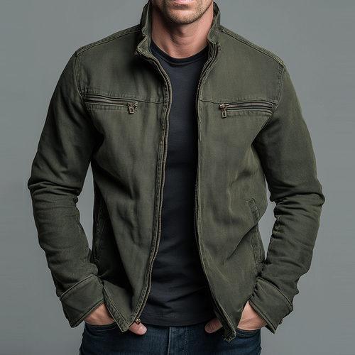 Agustín | Chaqueta casual de algodón lavado para hombre