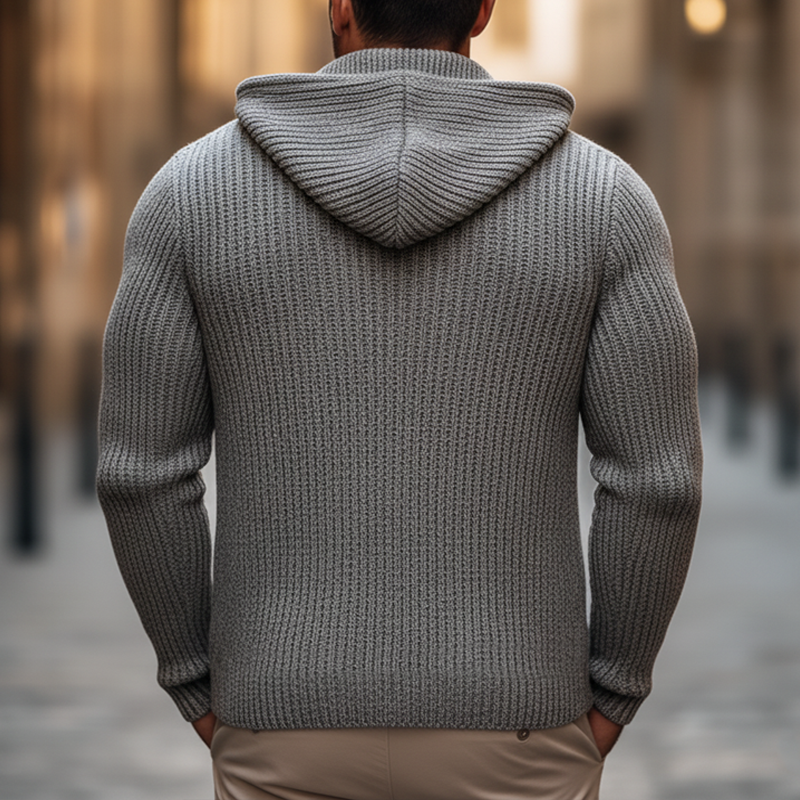 Cárdigan de punto con capucha para hombre