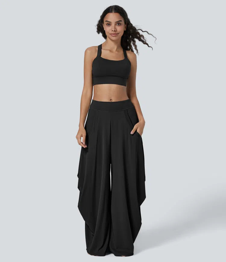 Izaskun | Pantalón fluido de pierna ancha con bolsillos