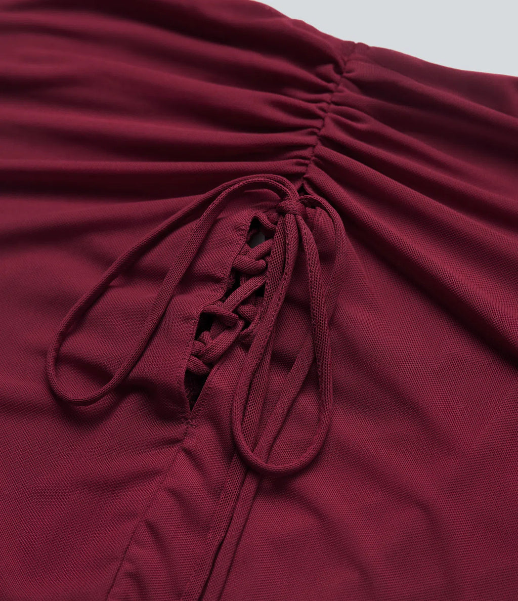 Nekane | Falda maxi ajustada con detalle de cordones