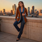 Chaqueta denim con detalles de punto