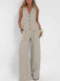 Lauren | Conjunto de chaleco y pantalón ancho