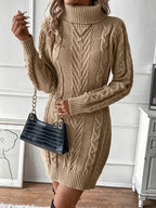 Hadley | Vestido de punto trenzado y cuello alto