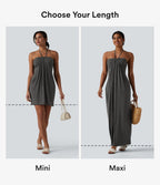 Mercedes | Halter Tie Back Maxi Dress with Pockets