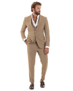 Baltasar | Traje camel de tres piezas para hombre
