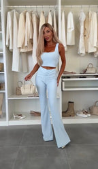 Lagos | Conjunto de top corto y pantalón palazzo