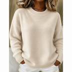 Jersey de mujer con cuello redondo