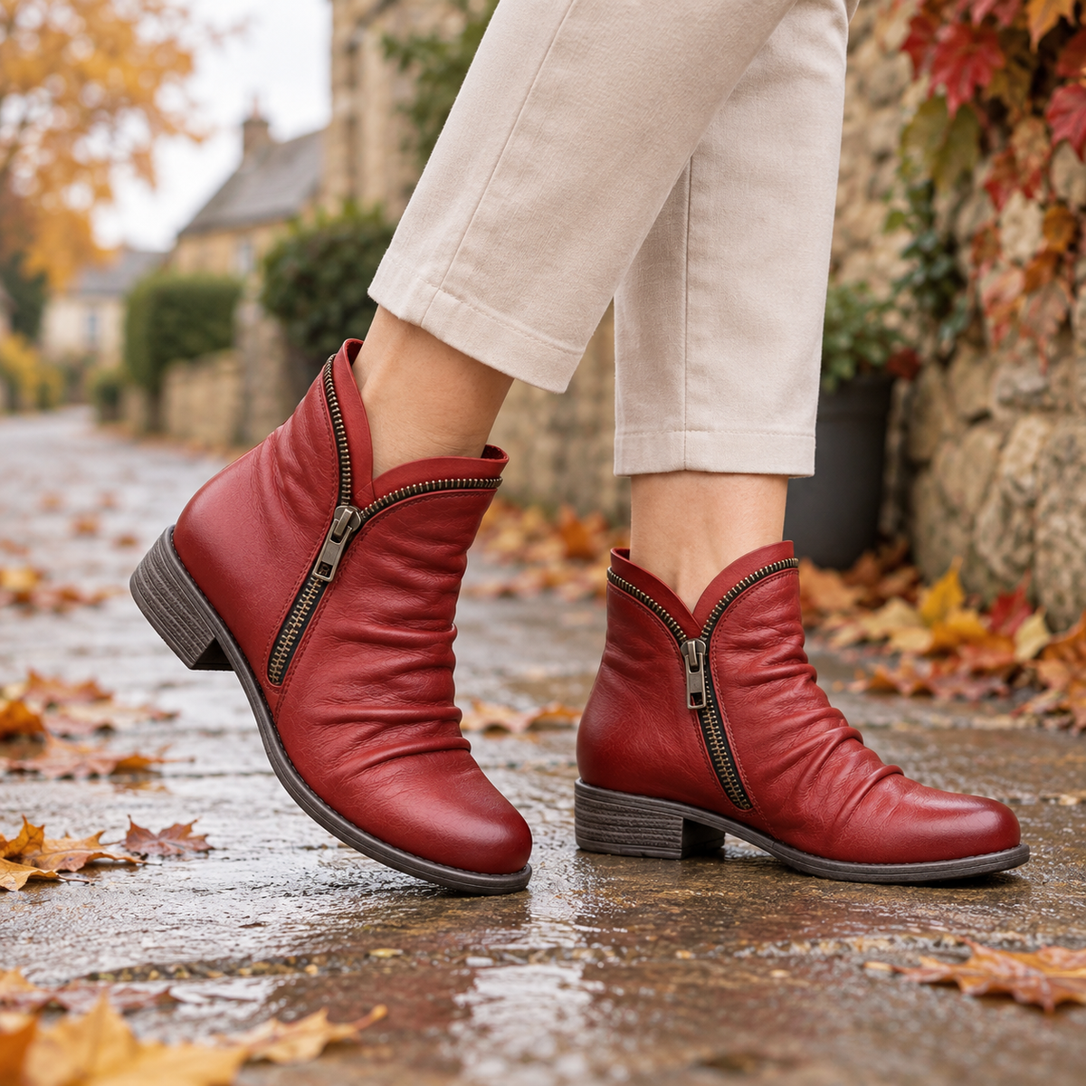 Suzanne | Botines texturizados con tacón bajo