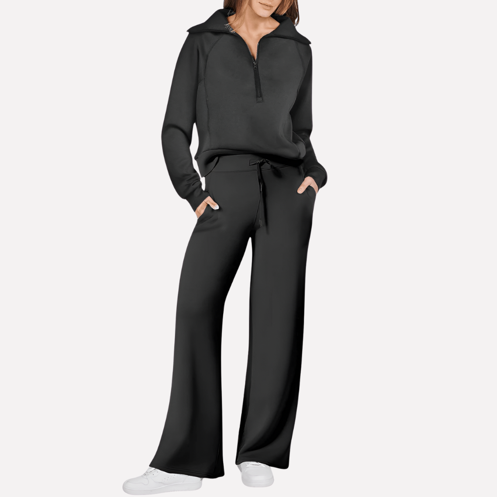 Conjunto de sudadera con capucha y pantalón ancho