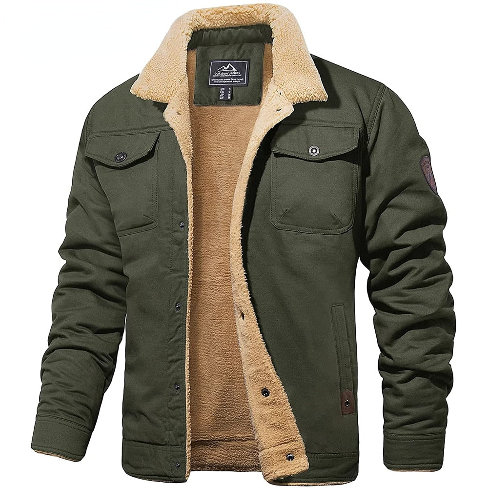Chaqueta de hombre con cuello de efecto borreguito
