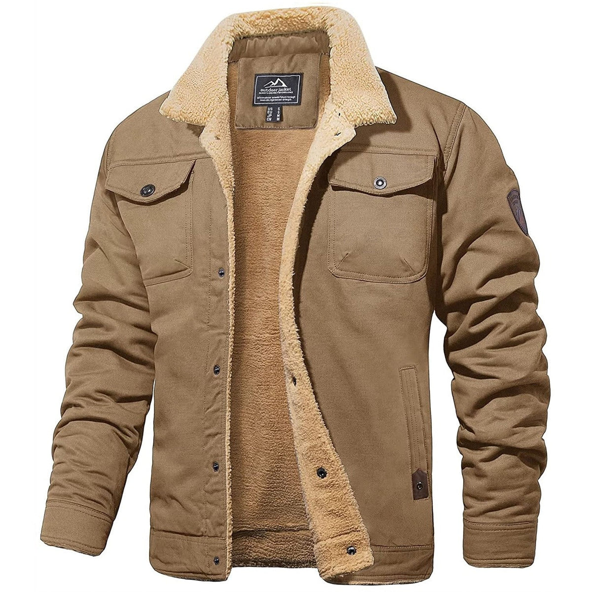 Chaqueta de hombre con cuello de efecto borreguito