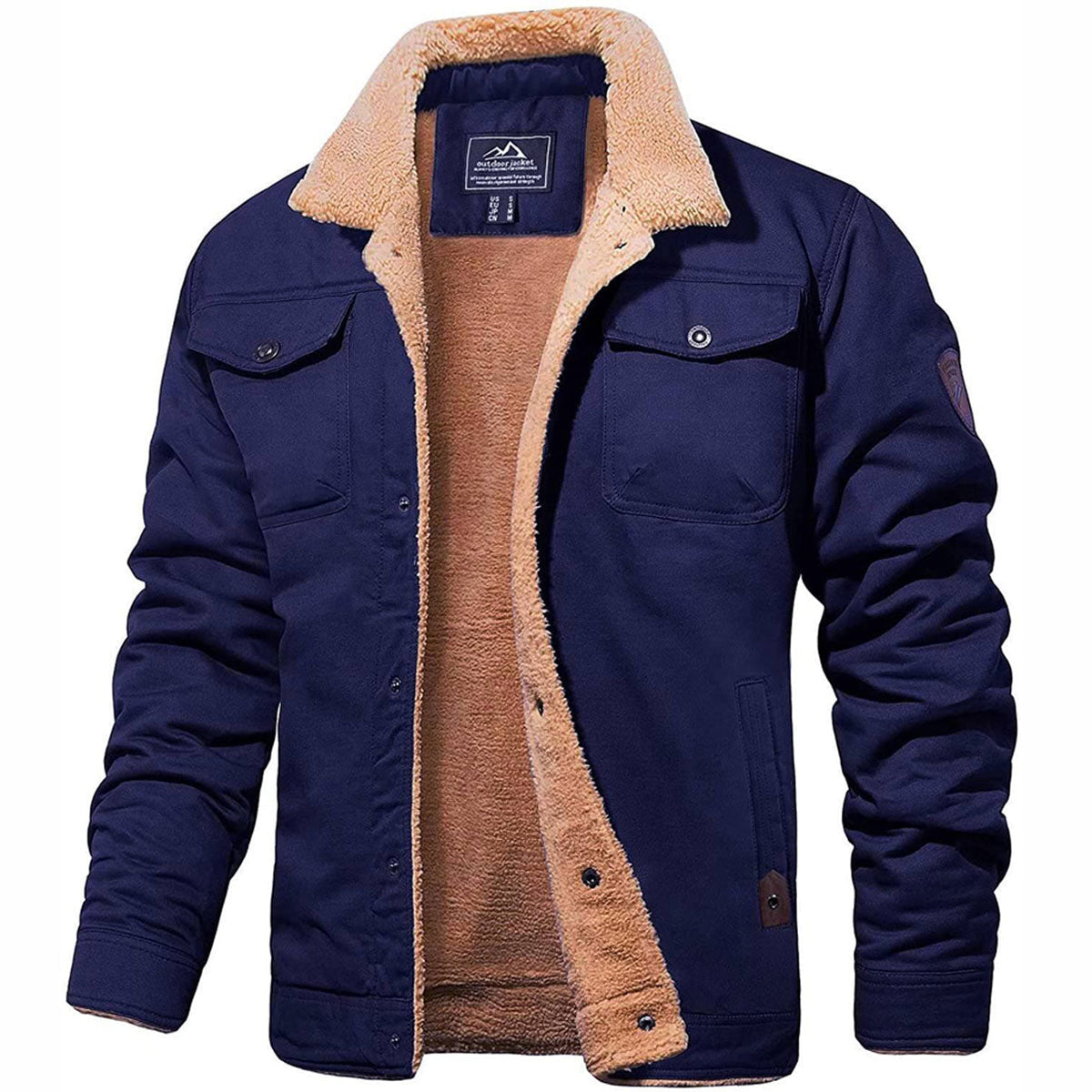 Chaqueta de hombre con cuello de efecto borreguito