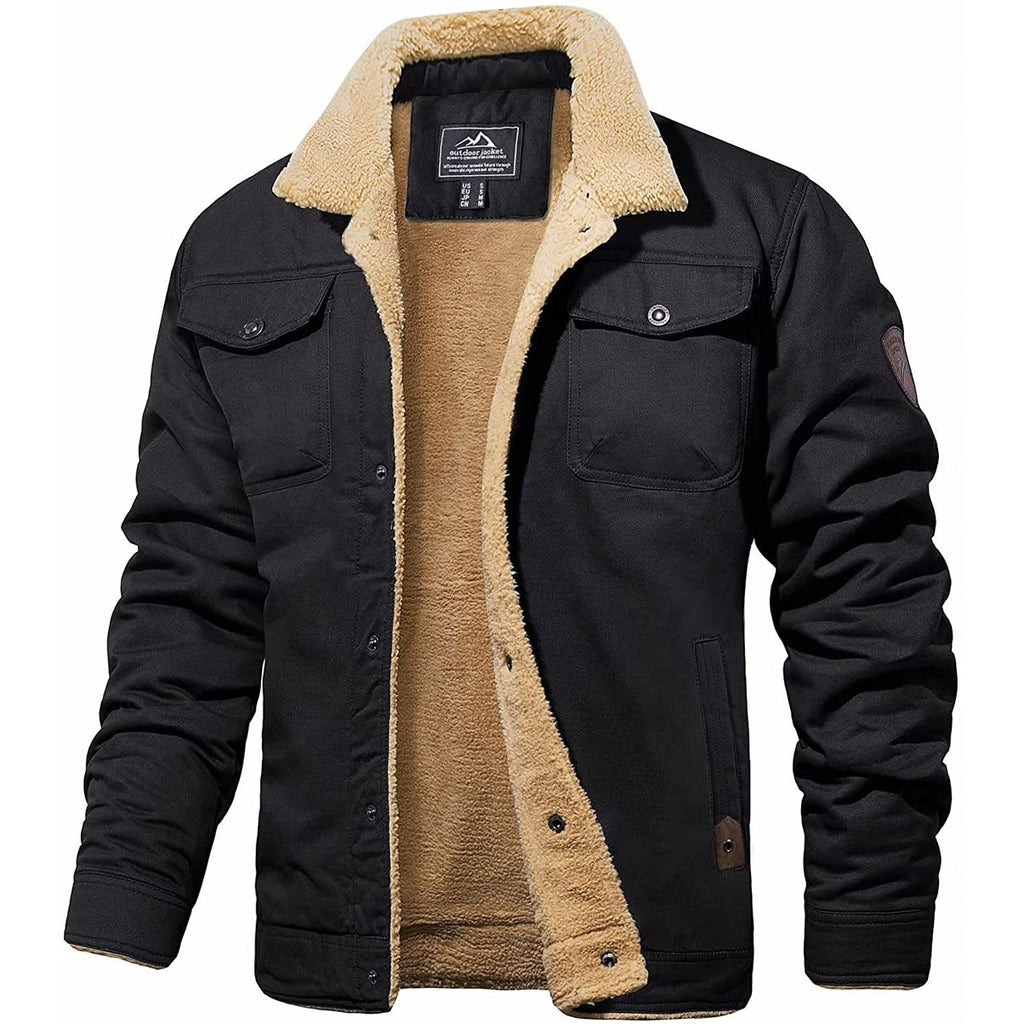 Chaqueta de hombre con cuello de efecto borreguito