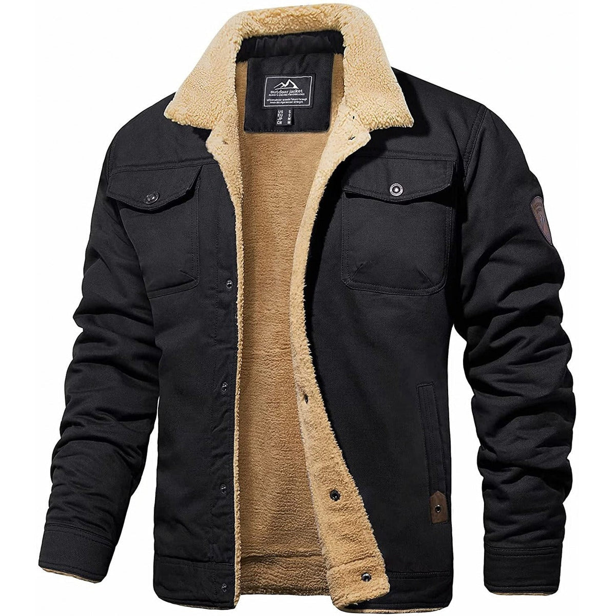 Chaqueta de hombre con cuello de efecto borreguito
