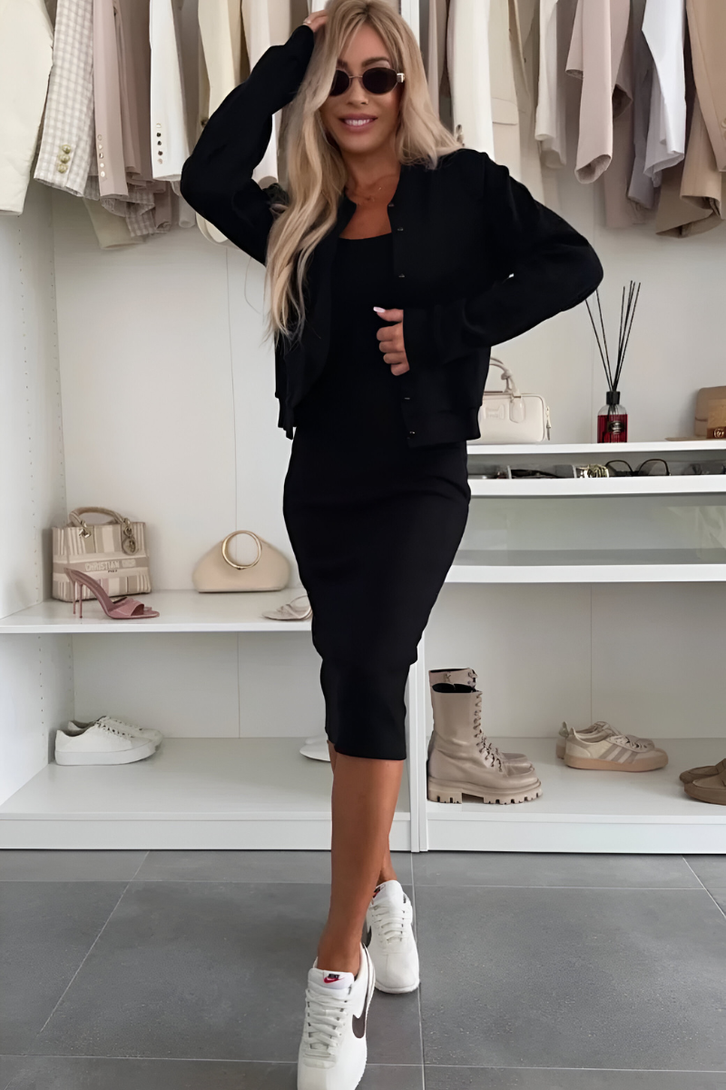 Lydia | Conjunto de vestido midi y cárdigan