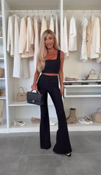 Lagos | Conjunto de top corto y pantalón palazzo