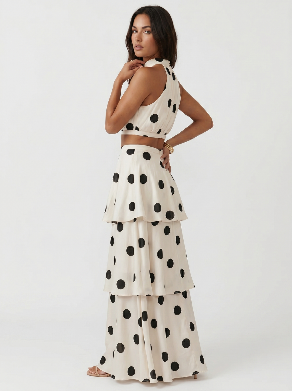 Ona | Conjunto top y falda larga de lunares