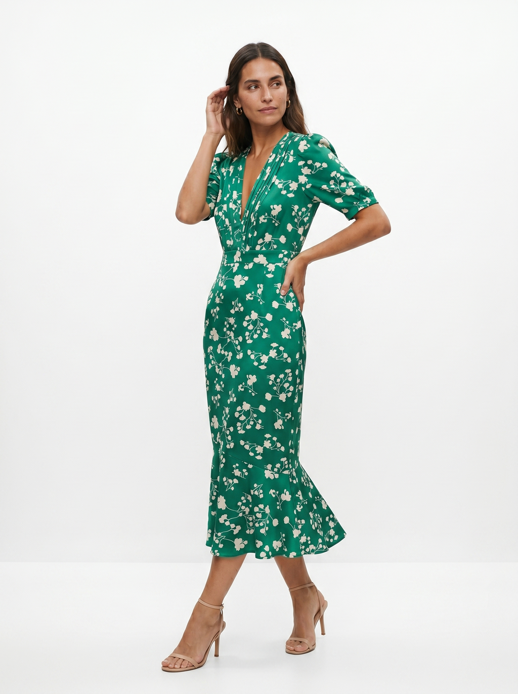 Jaione | Vestido con diseño floral y cuello en V