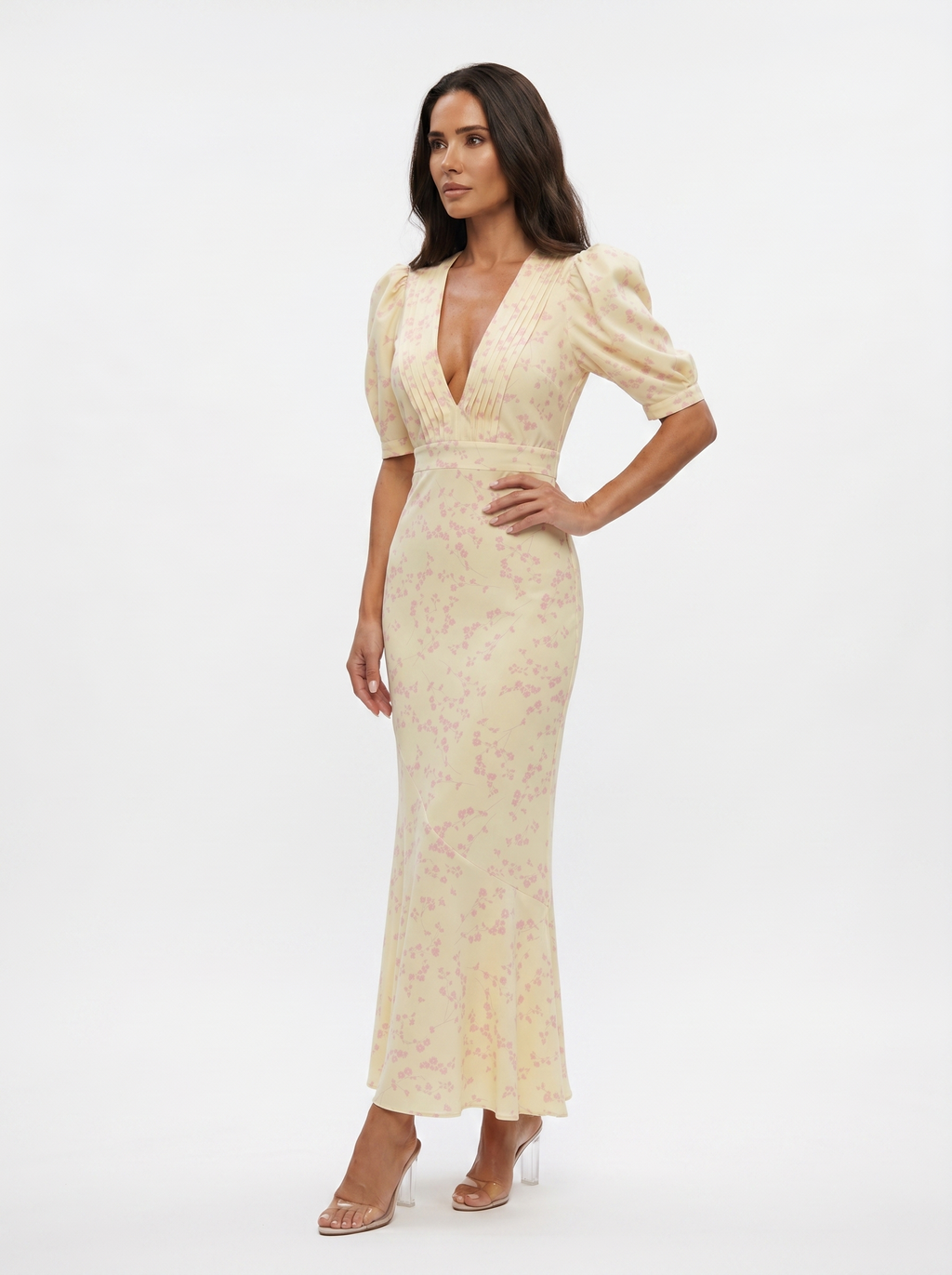Jaione | Vestido con diseño floral y cuello en V