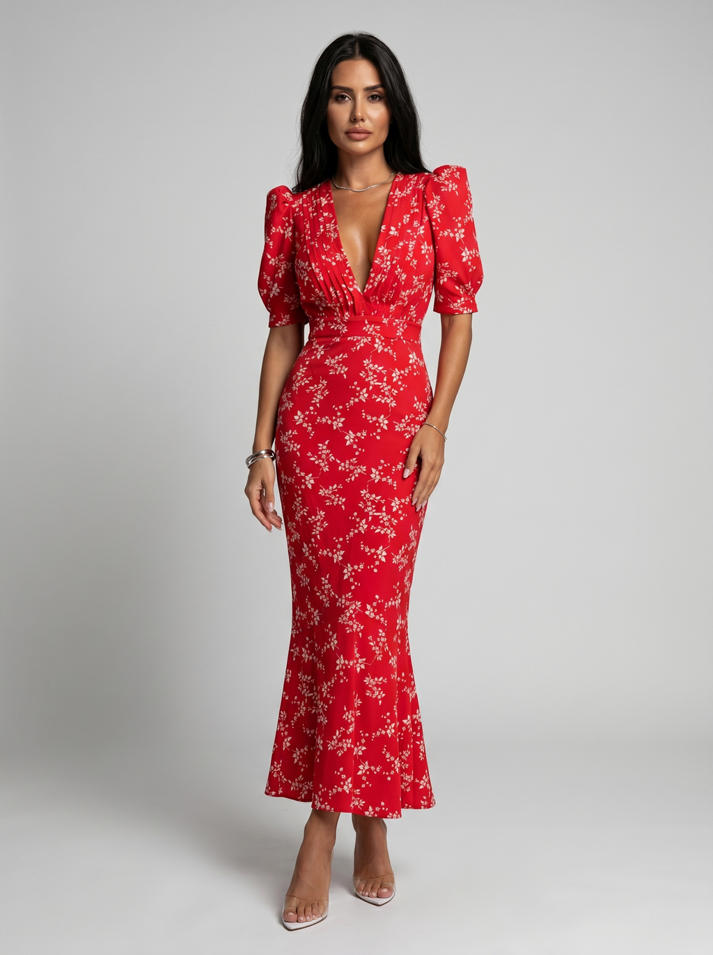 Jaione | Vestido con diseño floral y cuello en V