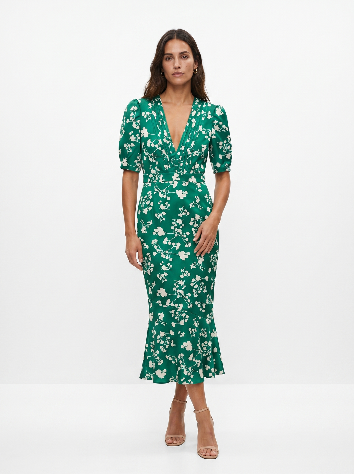 Jaione | Vestido con diseño floral y cuello en V