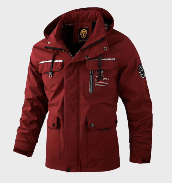 Chaqueta de hombre con capucha y detalles gráficos