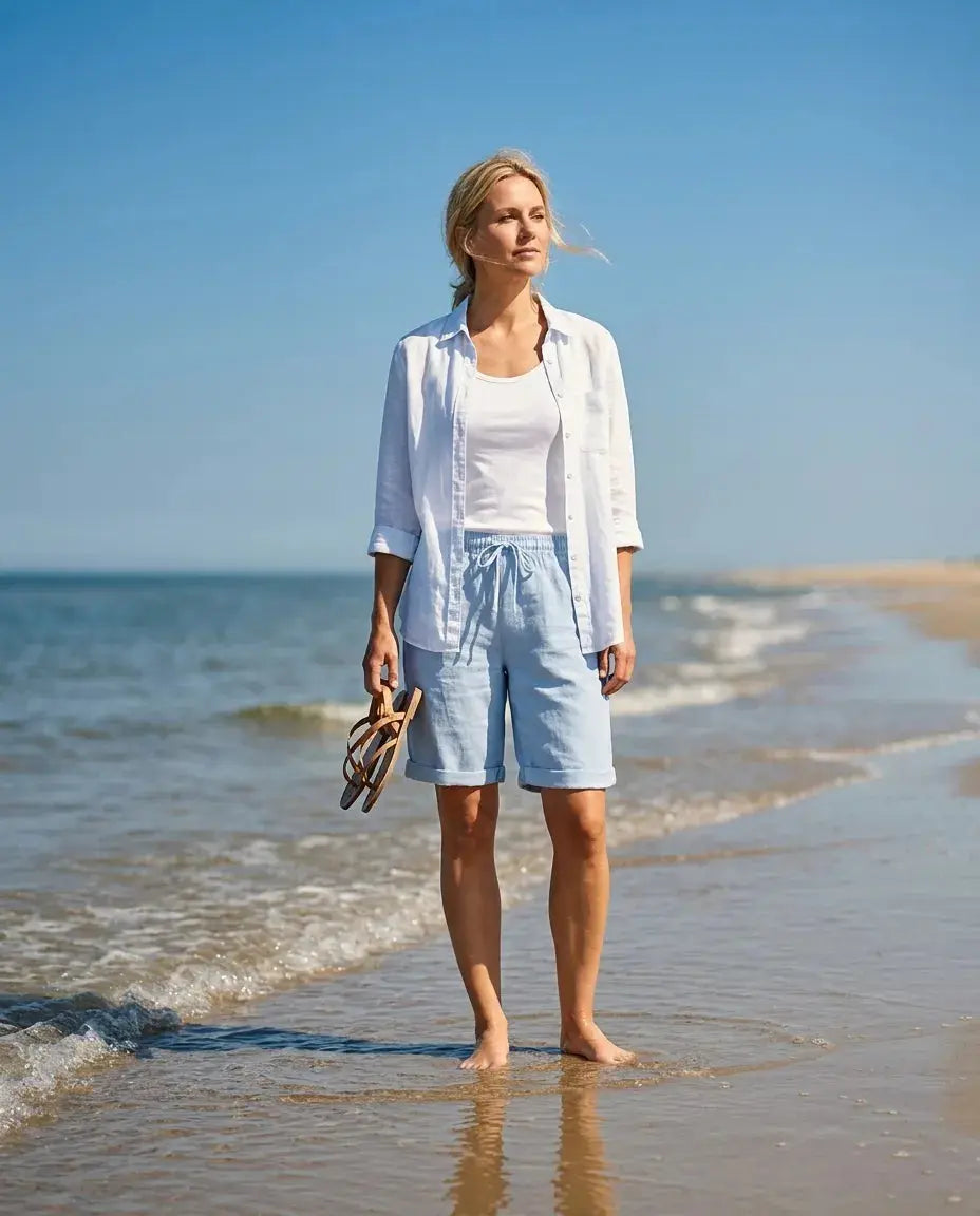 Pantalón capri de corte relajado