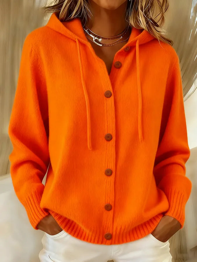 Tessa | Chaqueta de punto con capucha y botones